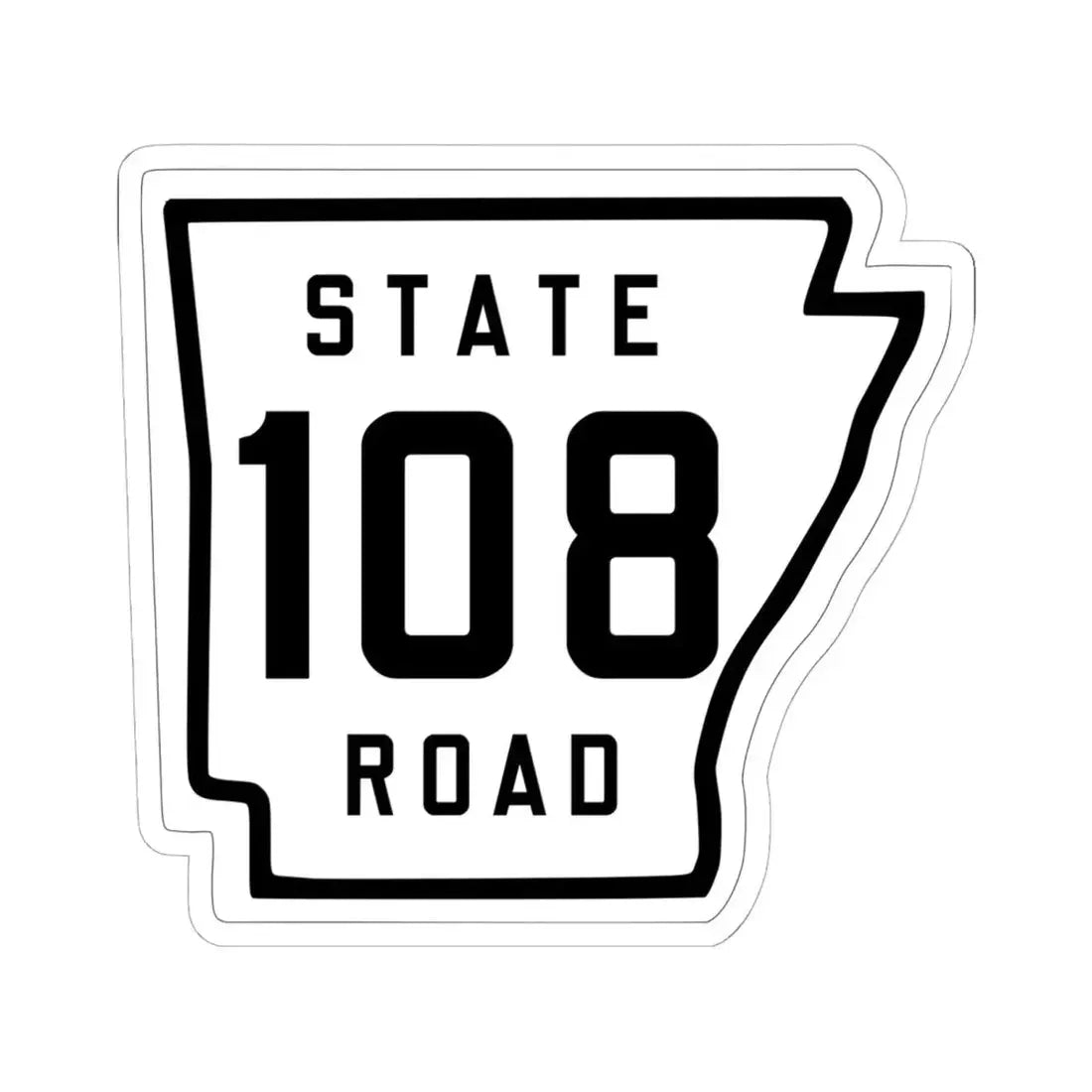 Arkansas 108 1926 (Arkansas) (Road Sign) STICKER Vinyl Kiss-Cut Decal 6 Inch White - The Sticker Space