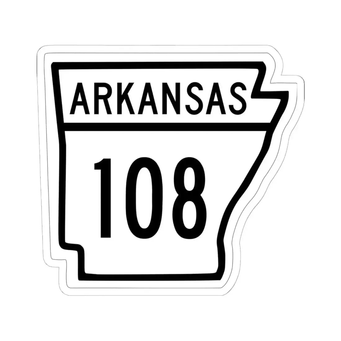 Arkansas 108 1948 (Arkansas) (Road Sign) STICKER Vinyl Kiss-Cut Decal 6 Inch White - The Sticker Space