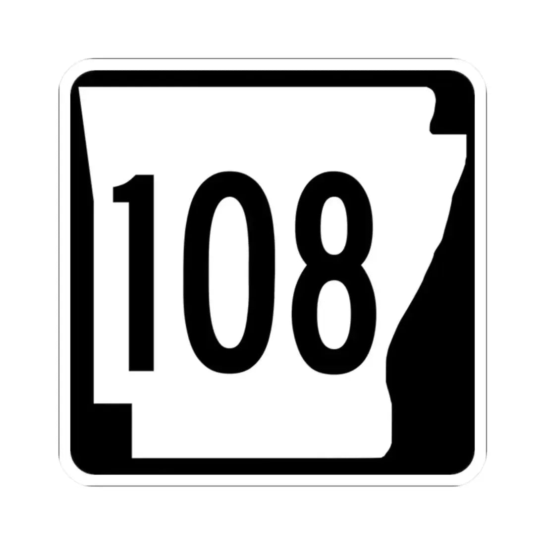 Arkansas 108 1970 (Arkansas) (Road Sign) STICKER Vinyl Kiss-Cut Decal 2 Inch White - The Sticker Space