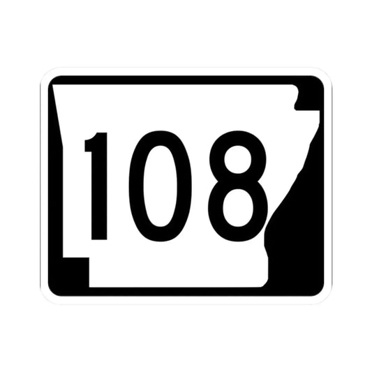 Arkansas 108 (Arkansas) (Road Sign) STICKER Vinyl Kiss-Cut Decal 2 Inch White - The Sticker Space