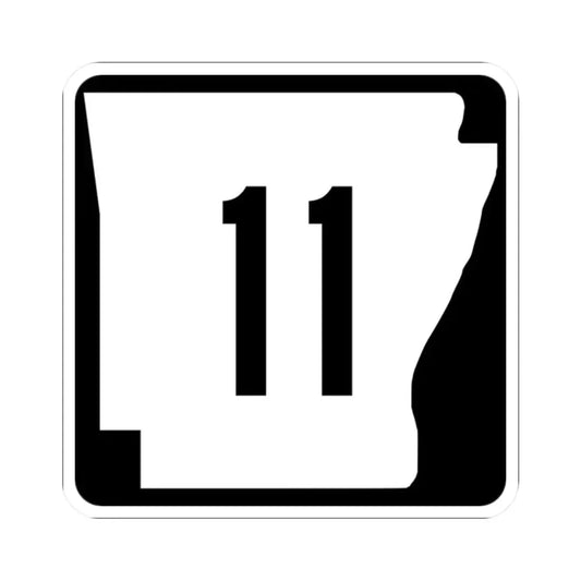 Arkansas 11 (Arkansas) (Road Sign) STICKER Vinyl Kiss-Cut Decal 2 Inch White - The Sticker Space