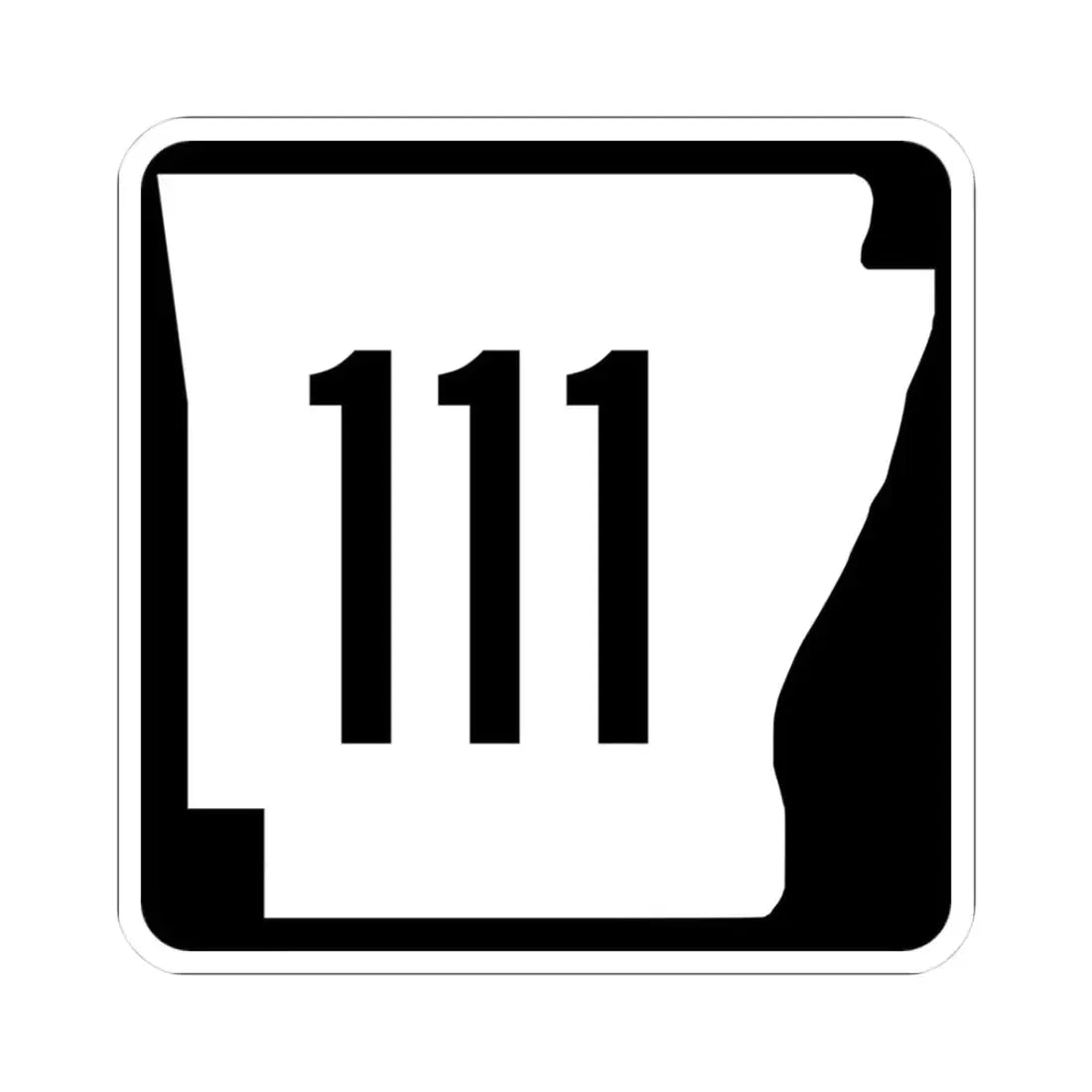 Arkansas 111 1970 (Arkansas) (Road Sign) STICKER Vinyl Kiss-Cut Decal 3 Inch White - The Sticker Space