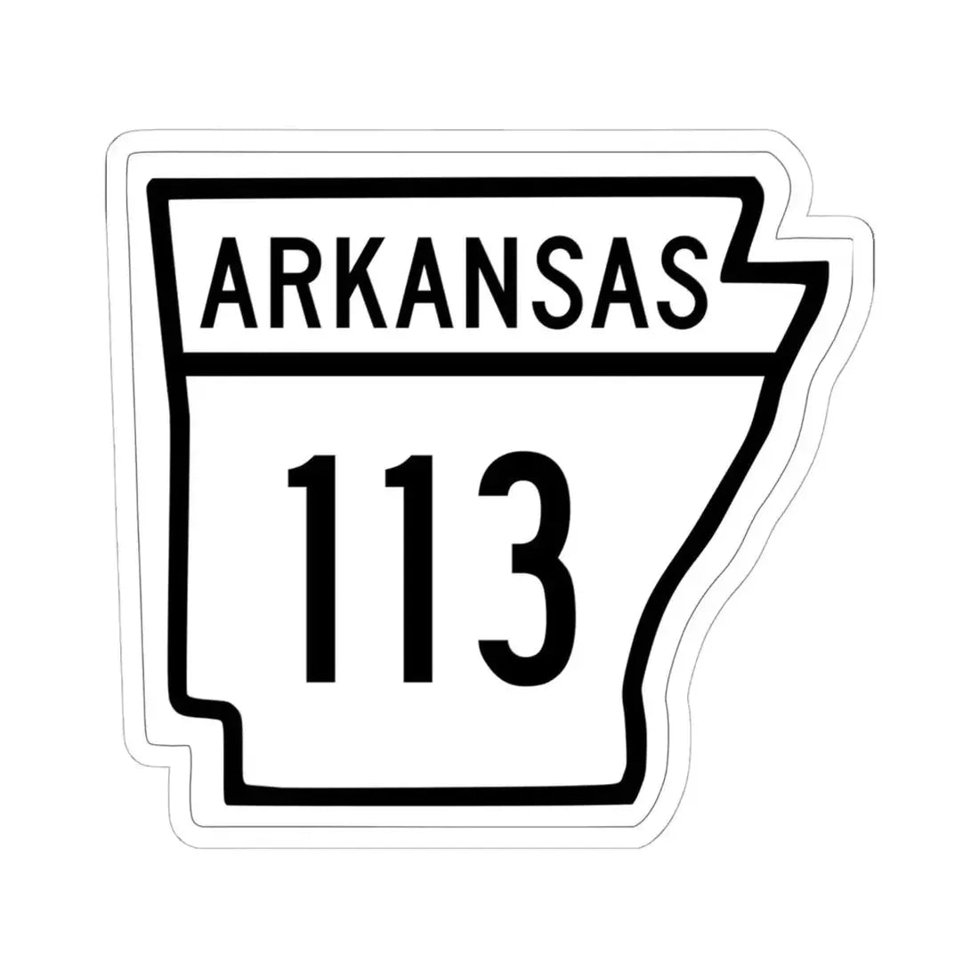 Arkansas 113 1948 (Arkansas) (Road Sign) STICKER Vinyl Kiss-Cut Decal 6 Inch White - The Sticker Space