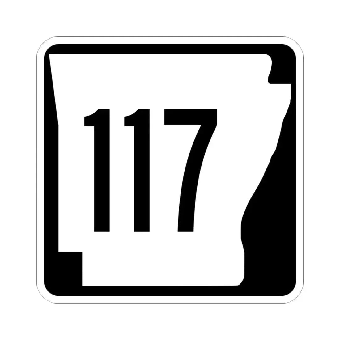 Arkansas 117 1970 (Arkansas) (Road Sign) STICKER Vinyl Kiss-Cut Decal 6 Inch White - The Sticker Space