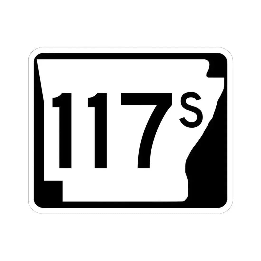 Arkansas 117S (Arkansas) (Road Sign) STICKER Vinyl Kiss-Cut Decal 4 Inch White - The Sticker Space