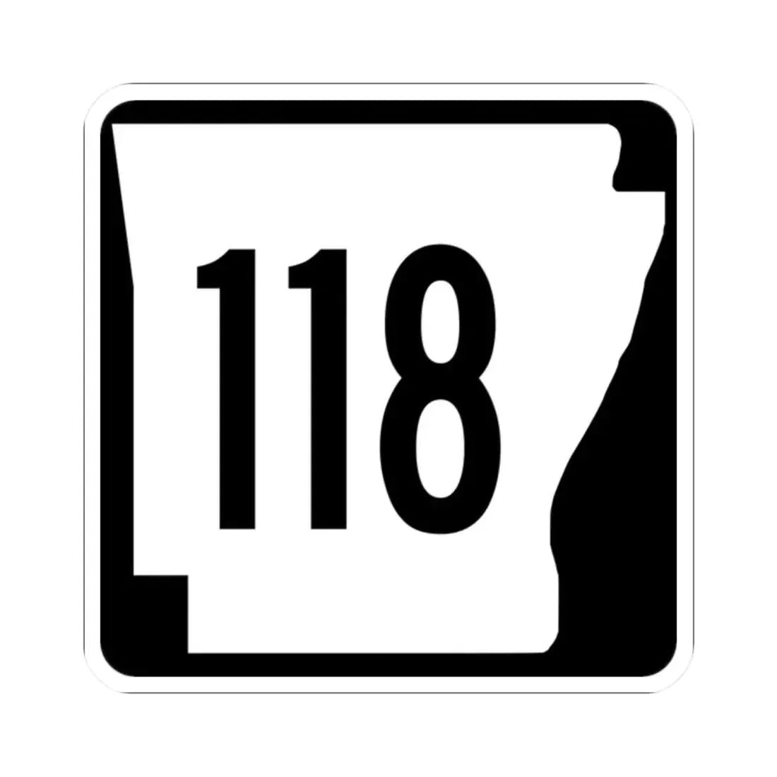 Arkansas 118 1970 (Arkansas) (Road Sign) STICKER Vinyl Kiss-Cut Decal 2 Inch White - The Sticker Space
