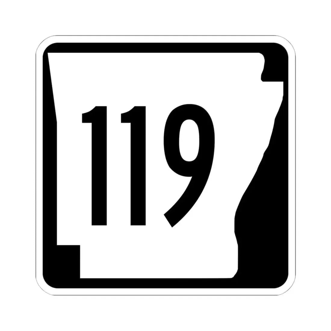 Arkansas 119 1970 (Arkansas) (Road Sign) STICKER Vinyl Kiss-Cut Decal 6 Inch White - The Sticker Space