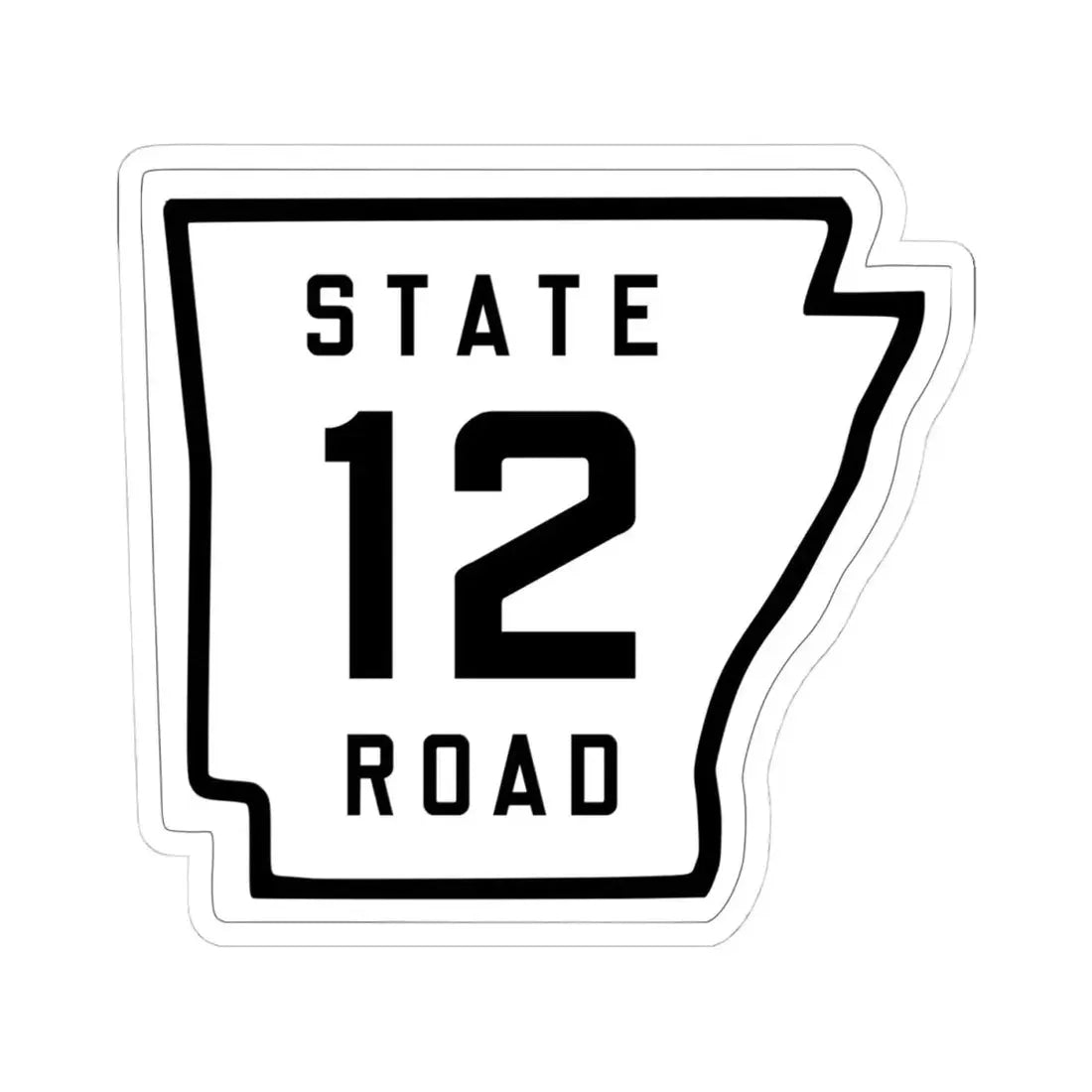 Arkansas 12 1926 (Arkansas) (Road Sign) STICKER Vinyl Kiss-Cut Decal 4 Inch White - The Sticker Space