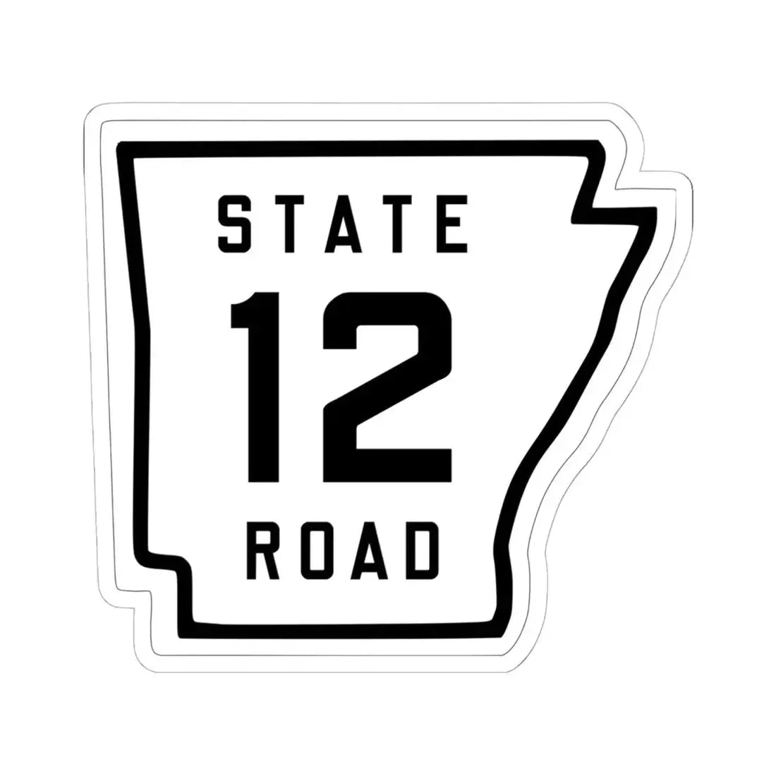 Arkansas 12 1926 (Arkansas) (Road Sign) STICKER Vinyl Kiss-Cut Decal 6 Inch White - The Sticker Space