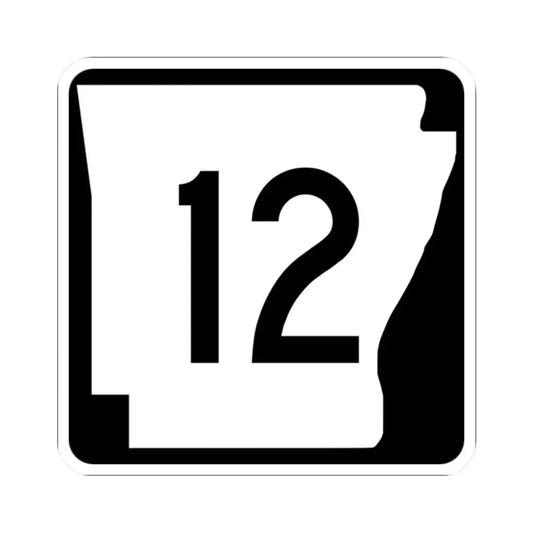 Arkansas 12 (Arkansas) (Road Sign) STICKER Vinyl Kiss-Cut Decal 2 Inch White - The Sticker Space