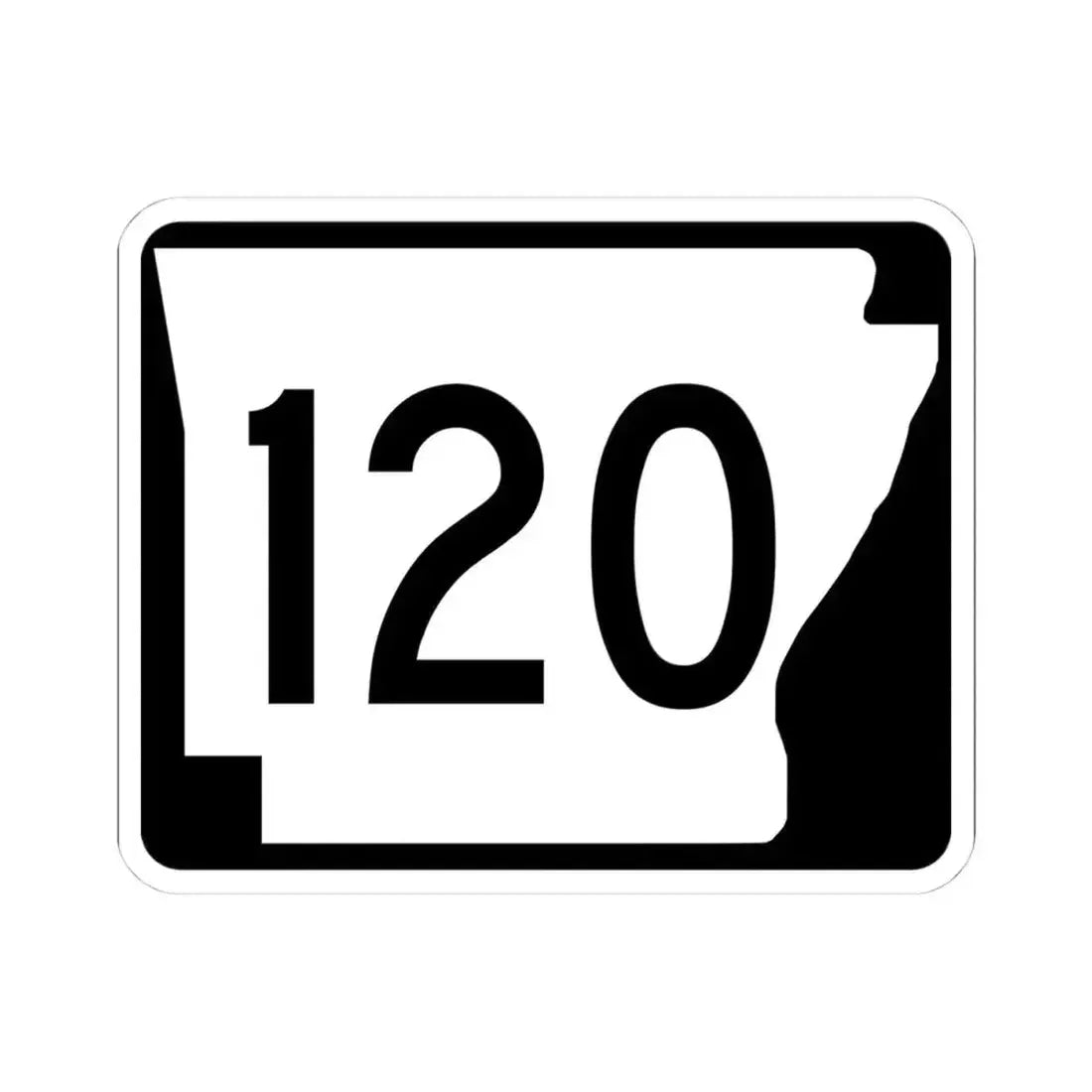 Arkansas 120 (Arkansas) (Road Sign) STICKER Vinyl Kiss-Cut Decal 4 Inch White - The Sticker Space