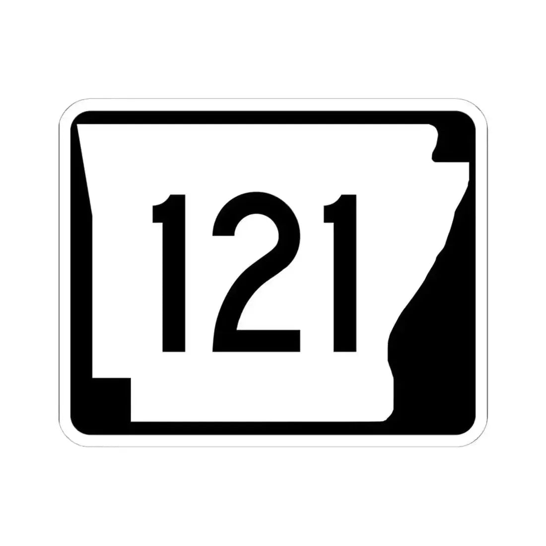 Arkansas 121 (Arkansas) (Road Sign) STICKER Vinyl Kiss-Cut Decal 6 Inch White - The Sticker Space