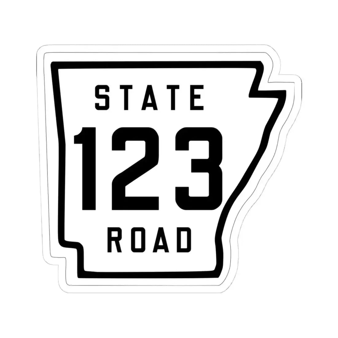 Arkansas 123 1926 (Arkansas) (Road Sign) STICKER Vinyl Kiss-Cut Decal 4 Inch White - The Sticker Space