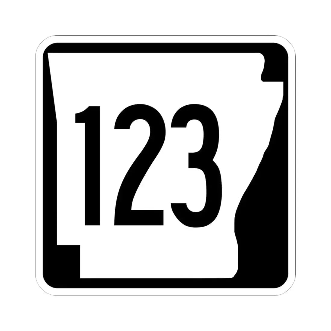 Arkansas 123 1970 (Arkansas) (Road Sign) STICKER Vinyl Kiss-Cut Decal 4 Inch White - The Sticker Space