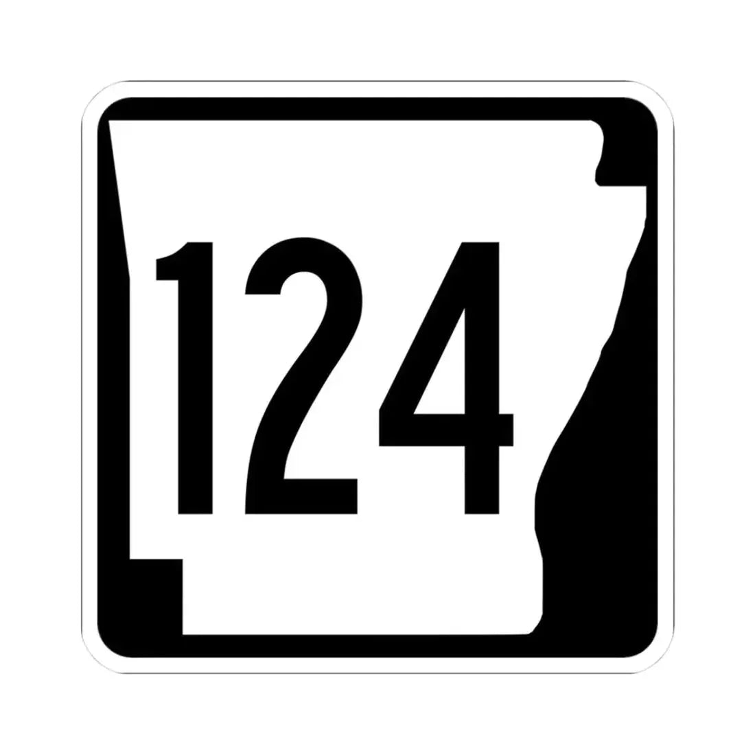 Arkansas 124 1970 (Arkansas) (Road Sign) STICKER Vinyl Kiss-Cut Decal 3 Inch White - The Sticker Space