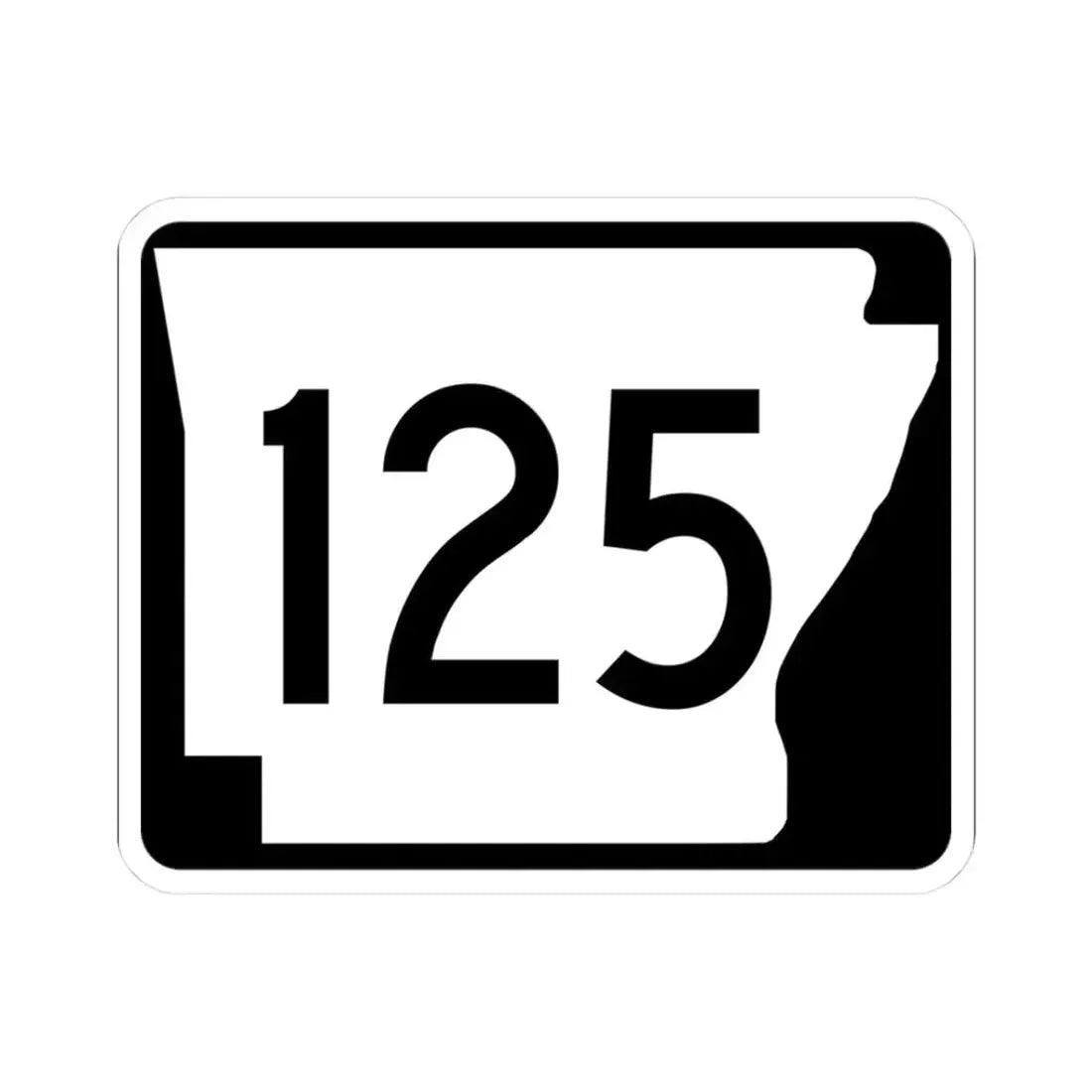 Arkansas 125 (Arkansas) (Road Sign) STICKER Vinyl Kiss-Cut Decal 3 Inch White - The Sticker Space