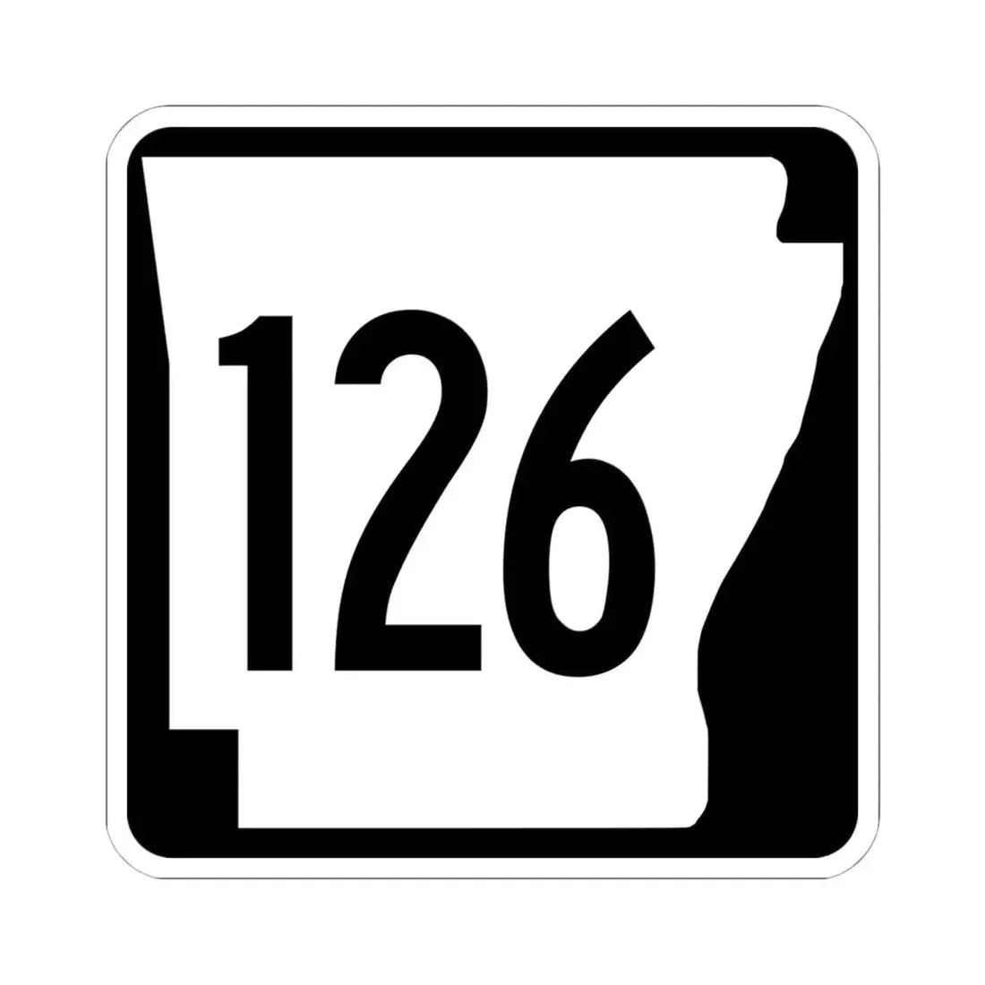 Arkansas 126 1970 (Arkansas) (Road Sign) STICKER Vinyl Kiss-Cut Decal 6 Inch White - The Sticker Space