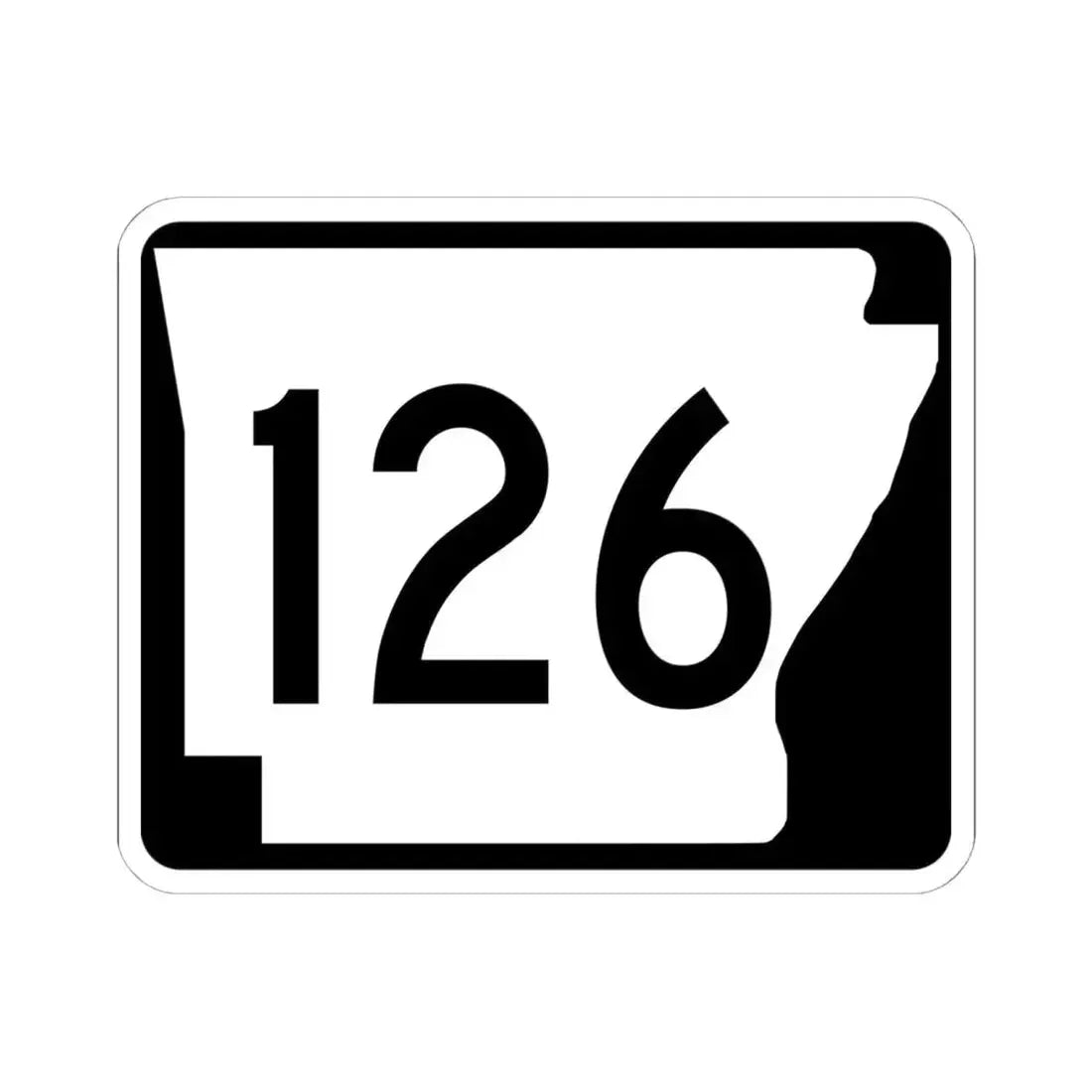 Arkansas 126 (Arkansas) (Road Sign) STICKER Vinyl Kiss-Cut Decal 6 Inch White - The Sticker Space