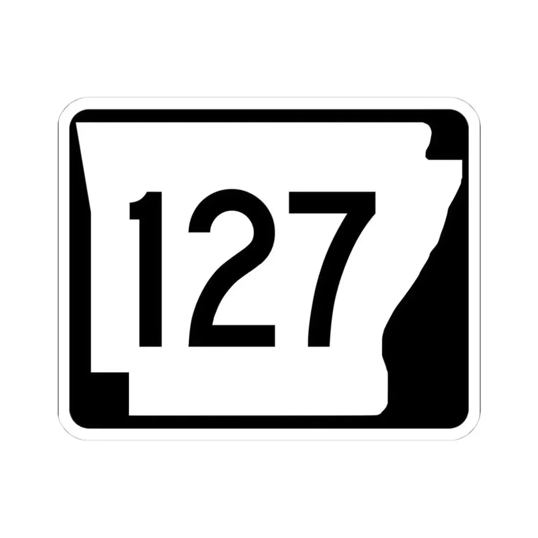 Arkansas 127 (Arkansas) (Road Sign) STICKER Vinyl Kiss-Cut Decal 4 Inch White - The Sticker Space