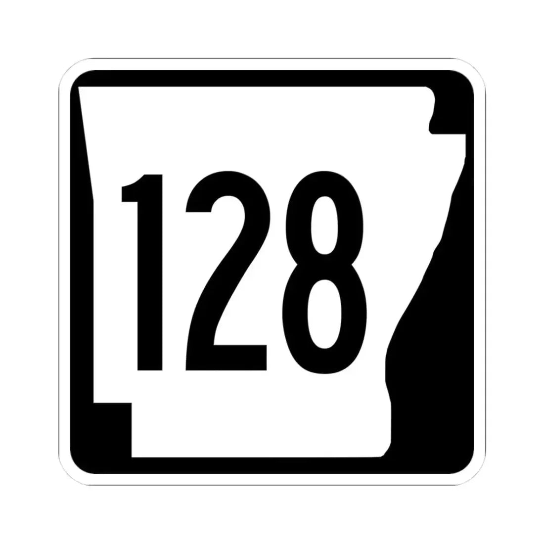 Arkansas 128 1970 (Arkansas) (Road Sign) STICKER Vinyl Kiss-Cut Decal 3 Inch White - The Sticker Space