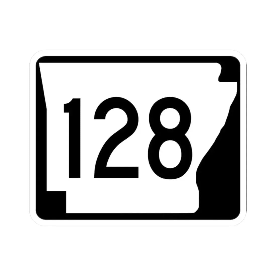 Arkansas 128 (Arkansas) (Road Sign) STICKER Vinyl Kiss-Cut Decal 2 Inch White - The Sticker Space