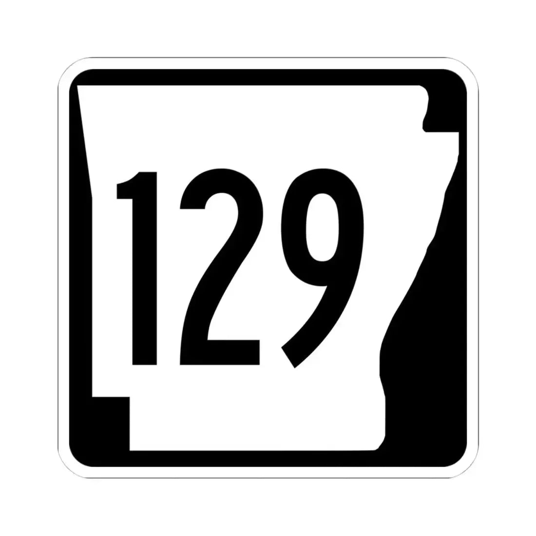 Arkansas 129 1970 (Arkansas) (Road Sign) STICKER Vinyl Kiss-Cut Decal 4 Inch White - The Sticker Space