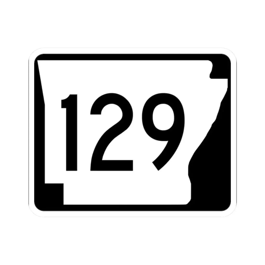 Arkansas 129 (Arkansas) (Road Sign) STICKER Vinyl Kiss-Cut Decal 2 Inch White - The Sticker Space