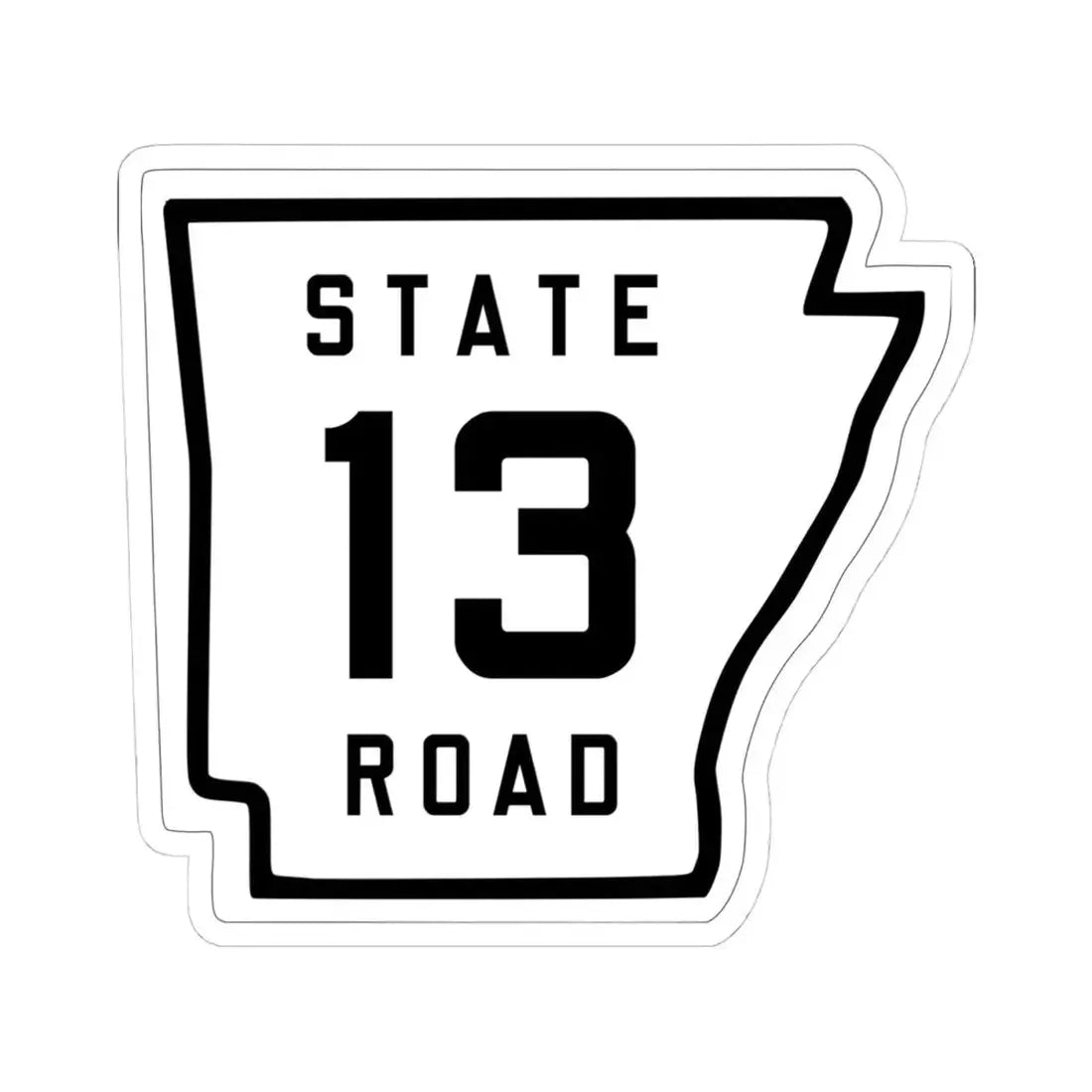 Arkansas 13 1926 (Arkansas) (Road Sign) STICKER Vinyl Kiss-Cut Decal 4 Inch White - The Sticker Space