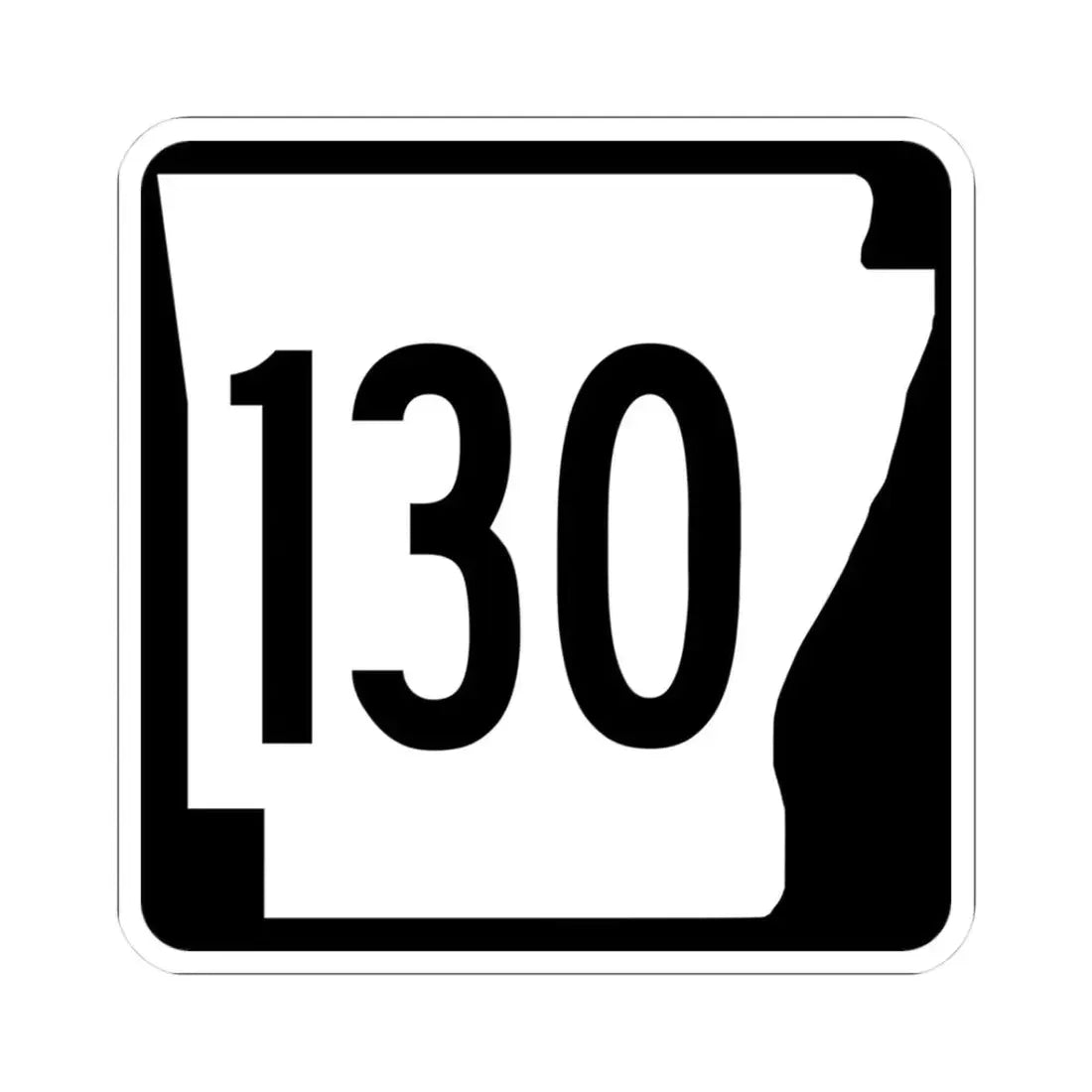 Arkansas 130 1970 (Arkansas) (Road Sign) STICKER Vinyl Kiss-Cut Decal 3 Inch White - The Sticker Space