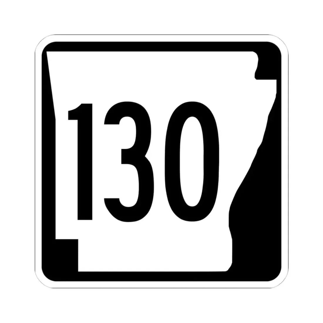 Arkansas 130 1970 (Arkansas) (Road Sign) STICKER Vinyl Kiss-Cut Decal 4 Inch White - The Sticker Space