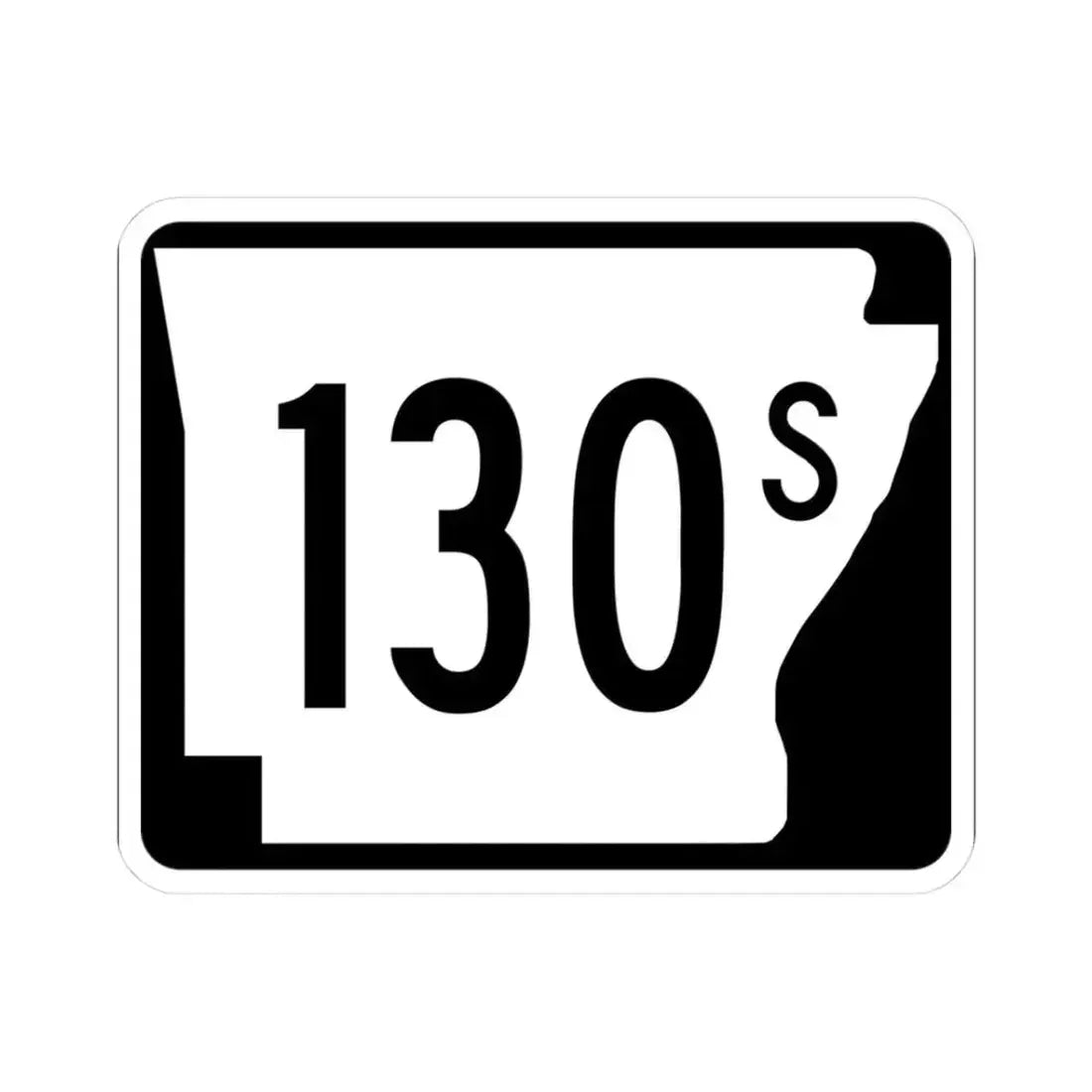 Arkansas 130S (Arkansas) (Road Sign) STICKER Vinyl Kiss-Cut Decal 3 Inch White - The Sticker Space