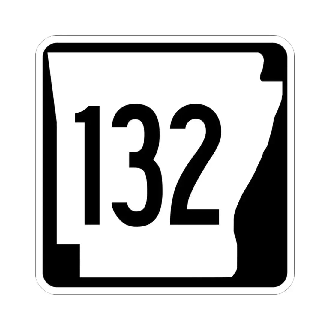 Arkansas 132 1970 (Arkansas) (Road Sign) STICKER Vinyl Kiss-Cut Decal 4 Inch White - The Sticker Space