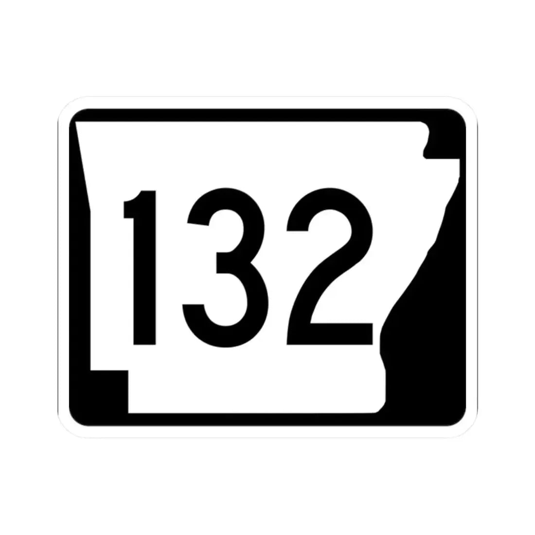 Arkansas 132 (Arkansas) (Road Sign) STICKER Vinyl Kiss-Cut Decal 2 Inch White - The Sticker Space