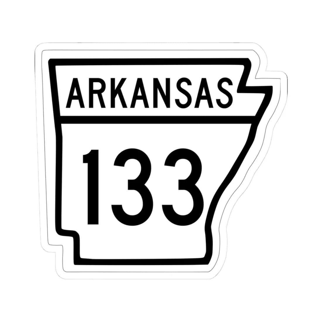Arkansas 133 1948 (Arkansas) (Road Sign) STICKER Vinyl Kiss-Cut Decal 3 Inch White - The Sticker Space