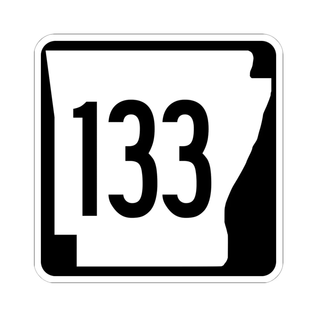 Arkansas 133 1970 (Arkansas) (Road Sign) STICKER Vinyl Kiss-Cut Decal 6 Inch White - The Sticker Space