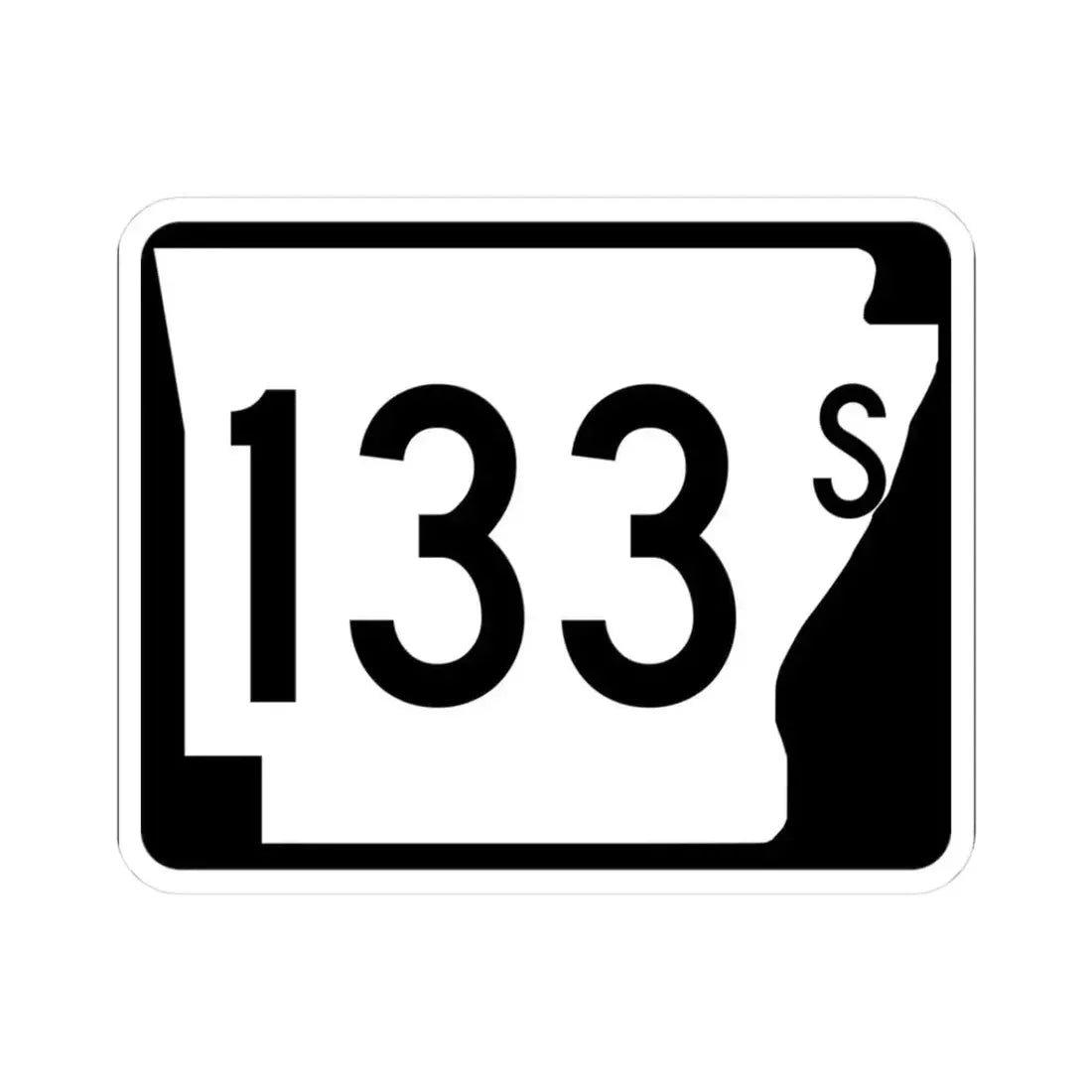 Arkansas 133S (Arkansas) (Road Sign) STICKER Vinyl Kiss-Cut Decal 3 Inch White - The Sticker Space