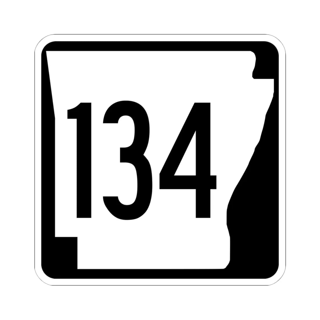 Arkansas 134 1970 (Arkansas) (Road Sign) STICKER Vinyl Kiss-Cut Decal 6 Inch White - The Sticker Space
