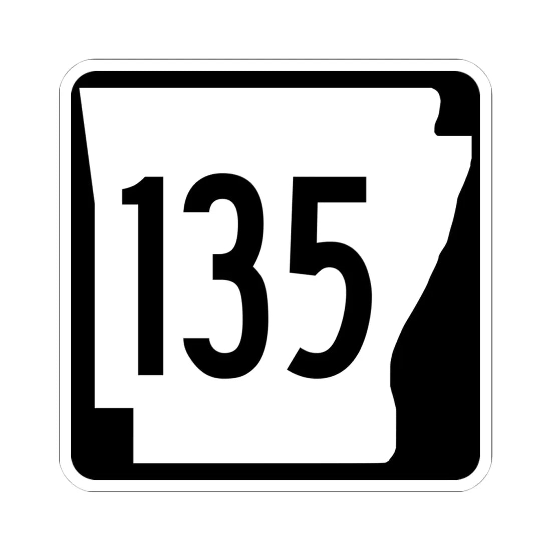 Arkansas 135 1970 (Arkansas) (Road Sign) STICKER Vinyl Kiss-Cut Decal 4 Inch White - The Sticker Space