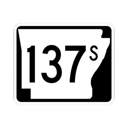 Arkansas 137S (Arkansas) (Road Sign) STICKER Vinyl Kiss-Cut Decal 4 Inch White - The Sticker Space