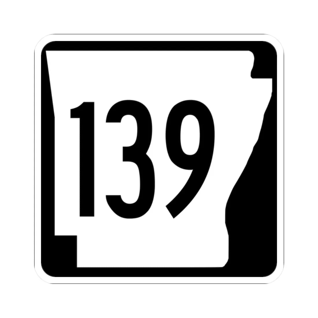 Arkansas 139 1970 (Arkansas) (Road Sign) STICKER Vinyl Kiss-Cut Decal 2 Inch White - The Sticker Space