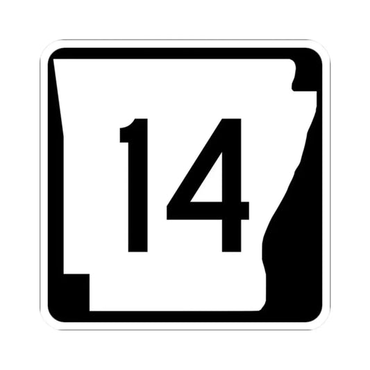 Arkansas 14 (Arkansas) (Road Sign) STICKER Vinyl Kiss-Cut Decal 2 Inch White - The Sticker Space