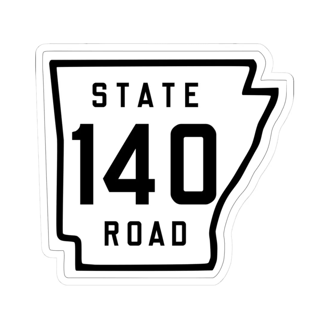 Arkansas 140 1926 (Arkansas) (Road Sign) STICKER Vinyl Kiss-Cut Decal 3 Inch White - The Sticker Space