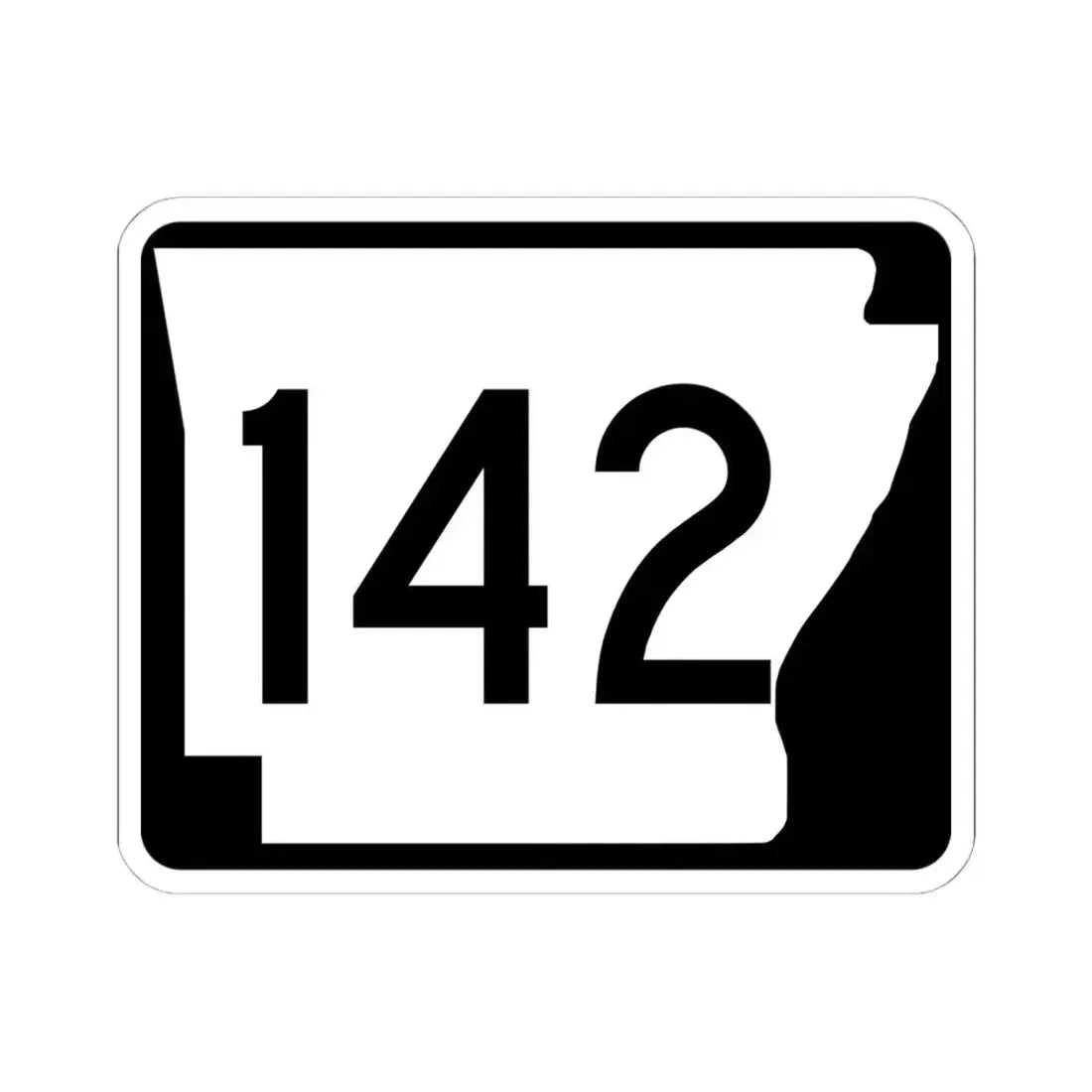 Arkansas 142 (Arkansas) (Road Sign) STICKER Vinyl Kiss-Cut Decal 6 Inch White - The Sticker Space