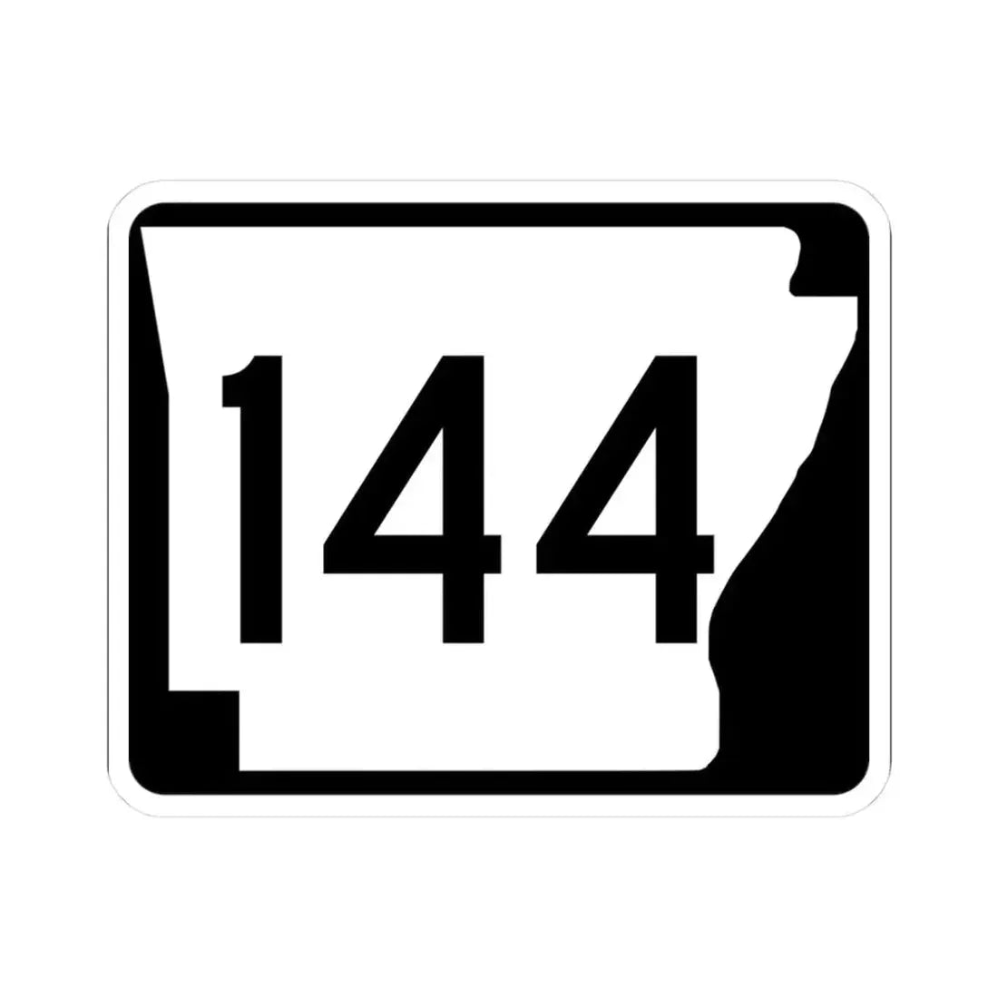 Arkansas 144 (Arkansas) (Road Sign) STICKER Vinyl Kiss-Cut Decal 3 Inch White - The Sticker Space