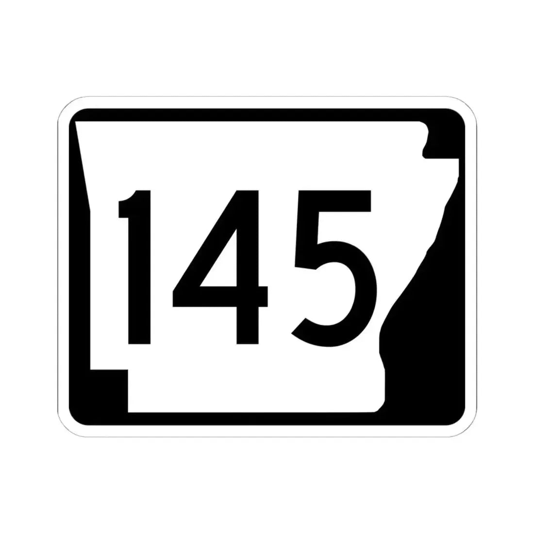 Arkansas 145 (Arkansas) (Road Sign) STICKER Vinyl Kiss-Cut Decal 6 Inch White - The Sticker Space
