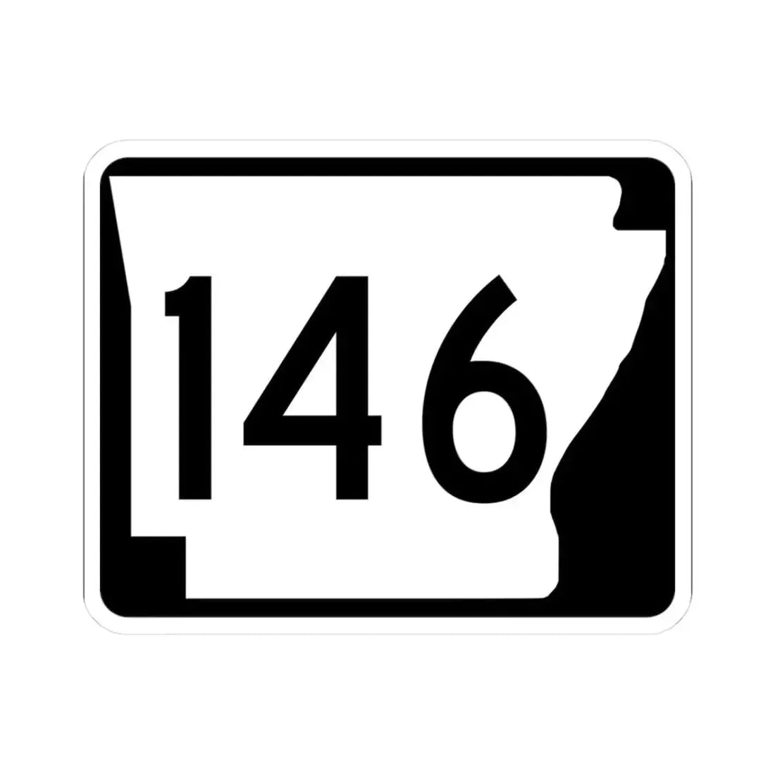 Arkansas 146 (Arkansas) (Road Sign) STICKER Vinyl Kiss-Cut Decal 3 Inch White - The Sticker Space