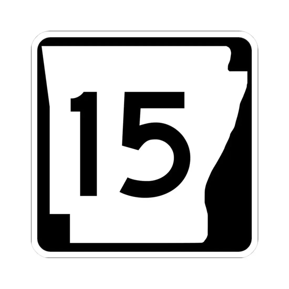Arkansas 15 (Arkansas) (Road Sign) STICKER Vinyl Kiss-Cut Decal 3 Inch White - The Sticker Space