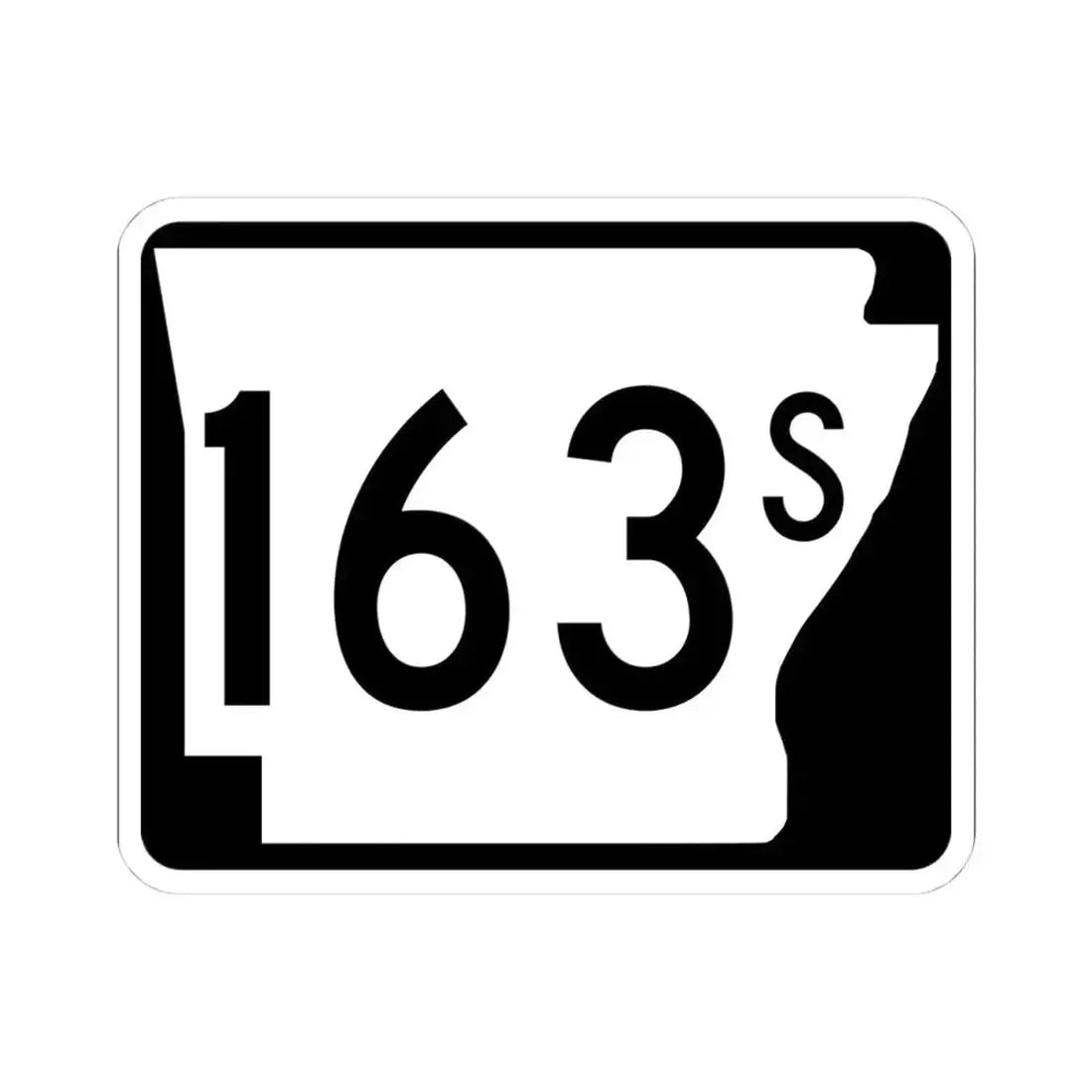 Arkansas 163S (Arkansas) (Road Sign) STICKER Vinyl Kiss-Cut Decal 4 Inch White - The Sticker Space