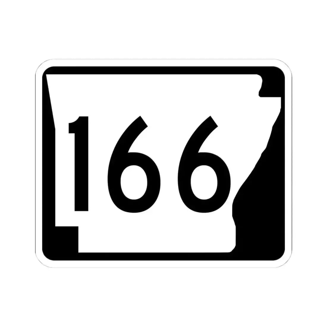 Arkansas 166 (Arkansas) (Road Sign) STICKER Vinyl Kiss-Cut Decal 4 Inch White - The Sticker Space