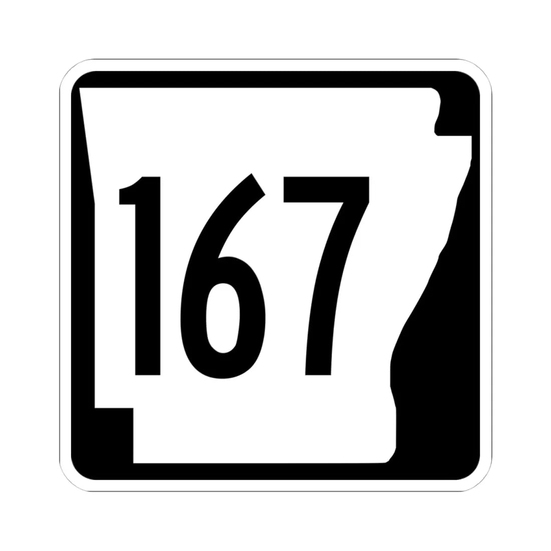 Arkansas 167 1970 (Arkansas) (Road Sign) STICKER Vinyl Kiss-Cut Decal 4 Inch White - The Sticker Space